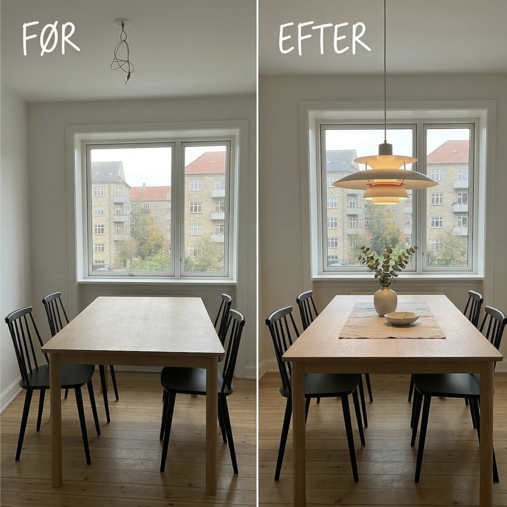 Autoriseret elektriker opsætter PH lampe i København – professionel lampeophæng og el-installation